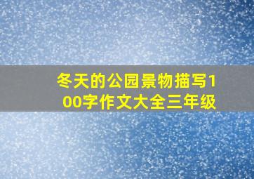 冬天的公园景物描写100字作文大全三年级