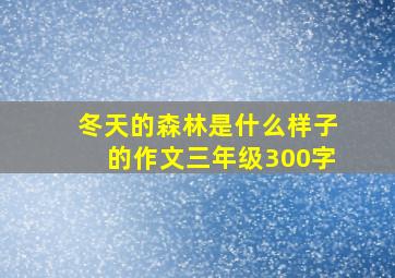 冬天的森林是什么样子的作文三年级300字