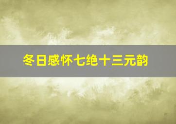 冬日感怀七绝十三元韵