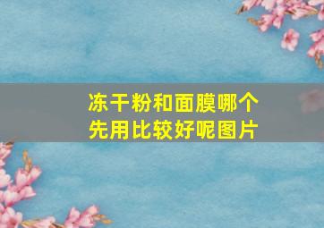 冻干粉和面膜哪个先用比较好呢图片