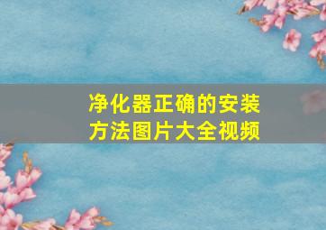 净化器正确的安装方法图片大全视频