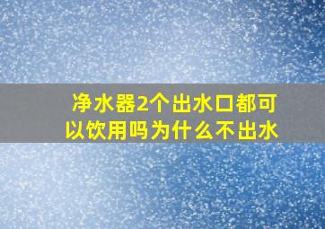 净水器2个出水口都可以饮用吗为什么不出水