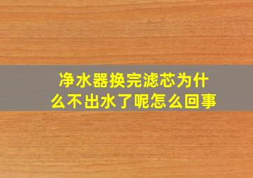 净水器换完滤芯为什么不出水了呢怎么回事