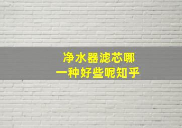 净水器滤芯哪一种好些呢知乎