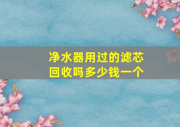 净水器用过的滤芯回收吗多少钱一个