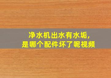 净水机出水有水垢,是哪个配件坏了呢视频