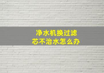 净水机换过滤芯不治水怎么办