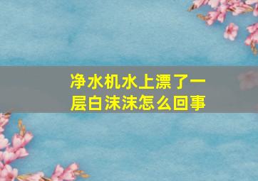 净水机水上漂了一层白沫沫怎么回事