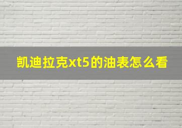 凯迪拉克xt5的油表怎么看