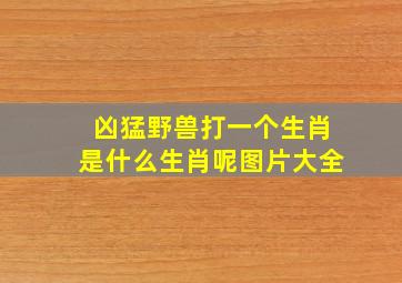 凶猛野兽打一个生肖是什么生肖呢图片大全