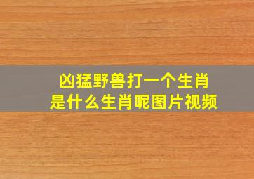 凶猛野兽打一个生肖是什么生肖呢图片视频