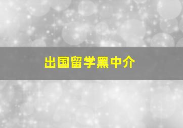 出国留学黑中介