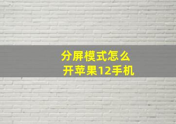 分屏模式怎么开苹果12手机