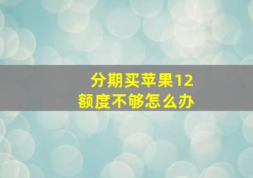 分期买苹果12额度不够怎么办