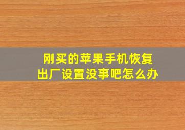 刚买的苹果手机恢复出厂设置没事吧怎么办