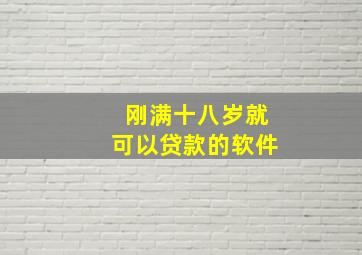 刚满十八岁就可以贷款的软件