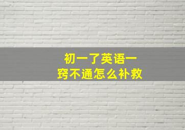 初一了英语一窍不通怎么补救