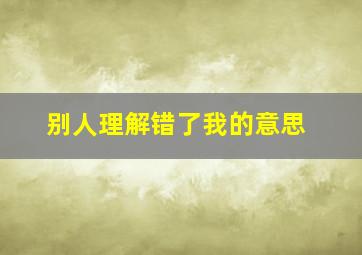 别人理解错了我的意思