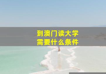 到澳门读大学需要什么条件