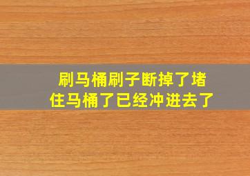 刷马桶刷子断掉了堵住马桶了已经冲进去了