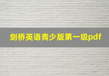 剑桥英语青少版第一级pdf