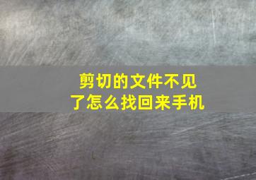 剪切的文件不见了怎么找回来手机