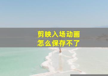 剪映入场动画怎么保存不了