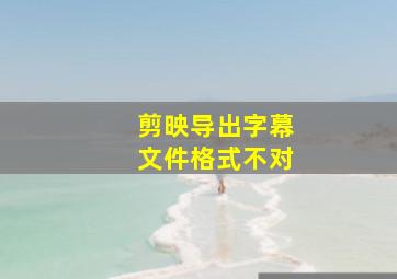 剪映导出字幕文件格式不对