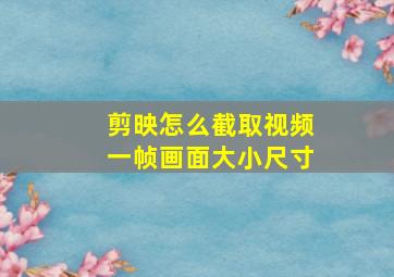 剪映怎么截取视频一帧画面大小尺寸