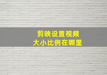 剪映设置视频大小比例在哪里