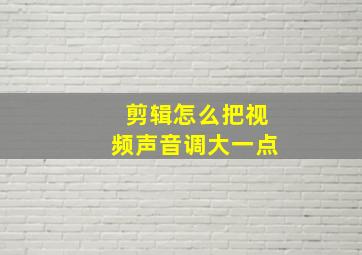 剪辑怎么把视频声音调大一点