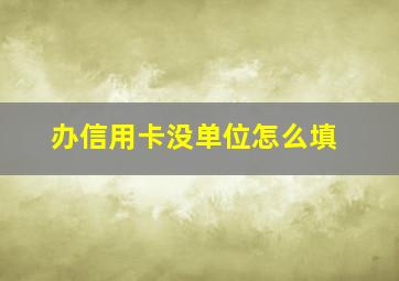 办信用卡没单位怎么填