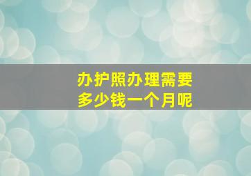 办护照办理需要多少钱一个月呢