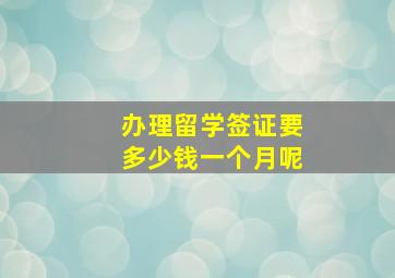 办理留学签证要多少钱一个月呢