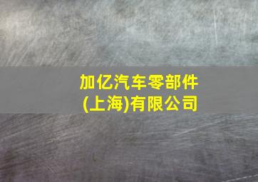 加亿汽车零部件(上海)有限公司