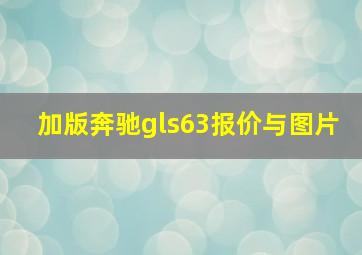 加版奔驰gls63报价与图片