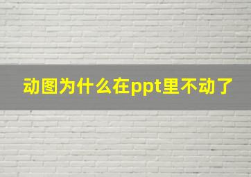 动图为什么在ppt里不动了