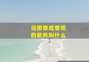 动图做成壁纸的软件叫什么