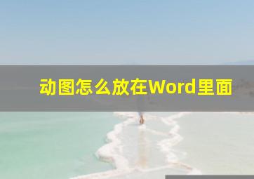 动图怎么放在Word里面