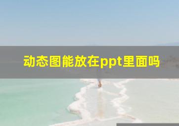 动态图能放在ppt里面吗