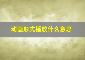 动画形式播放什么意思