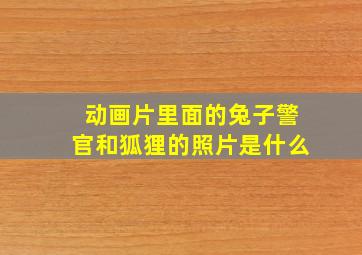 动画片里面的兔子警官和狐狸的照片是什么