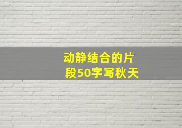 动静结合的片段50字写秋天