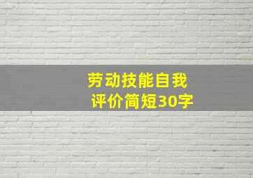 劳动技能自我评价简短30字