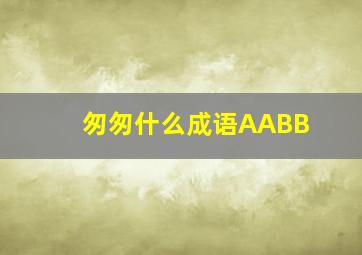 匆匆什么成语AABB