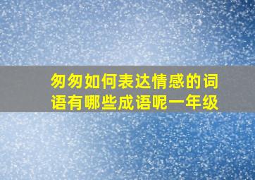 匆匆如何表达情感的词语有哪些成语呢一年级