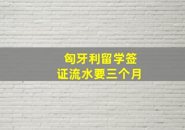 匈牙利留学签证流水要三个月