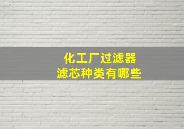 化工厂过滤器滤芯种类有哪些