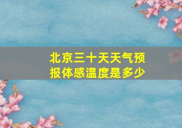 北京三十天天气预报体感温度是多少