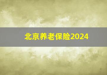 北京养老保险2024